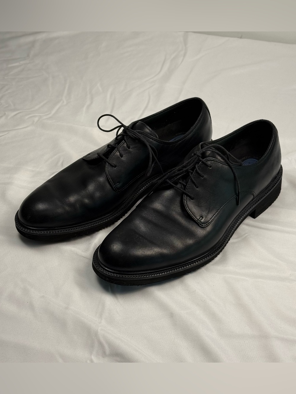 Men's Rockport Dressports Black Leather Oxford Shoes - Size 10 US / 44 EUR